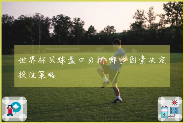 世界杯买球盘口分析 哪些因素决定投注策略